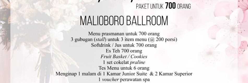 Paket Pernikahan Sidoasih di Hotel New Saphir Yogyakarta