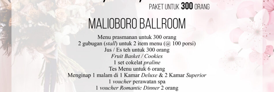Paket Pernikahan Sidoluhur di Hotel New Saphir Yogyakarta