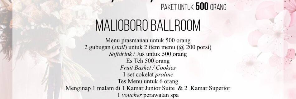 Paket Pernikahan Sidomukti di Hotel New Saphir Yogyakarta
